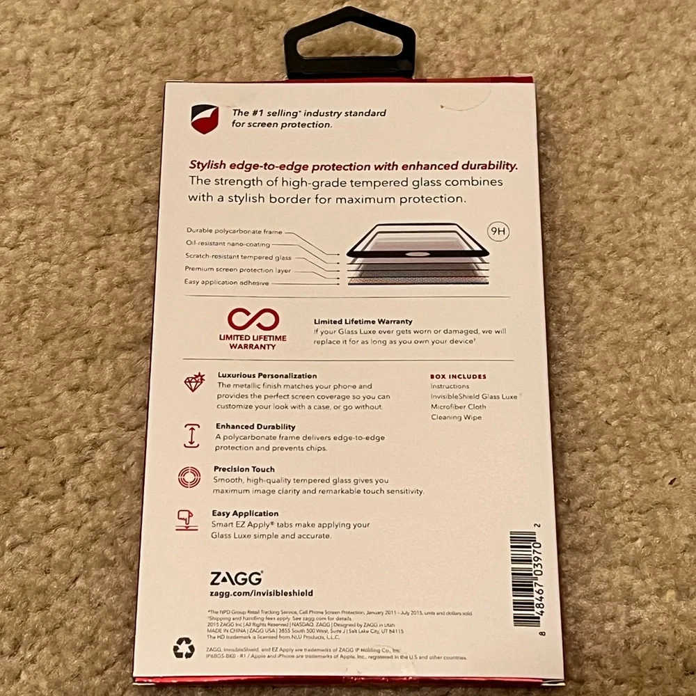 ZAGG Invisible Shield Glass Luxe Screen Protector for iPhone 6 / iPhone 6s